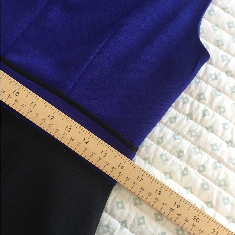 Kasper Royal BlueBlack color block dress size 8 NWT NEW 40” long Sleeveless - Picture 8 of 10